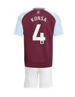 Otroške Nogometnih dresov Aston Villa Ezri Konsa #4 Domači 2024-25 Kratki rokavi (+ hlače)